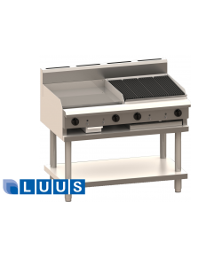 LUUS 1200mm Wide Grill and Chargrill, 600 grill & 600 char